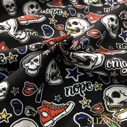 Converse Kafatası Pop Art Desenli Kumaş