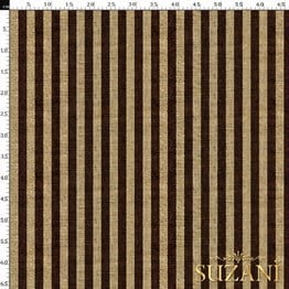 Çuval Zemin Kahve 2x2 Çizgi Desenli Dijital Baskılı Kumaş