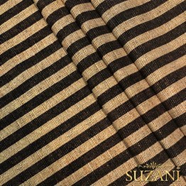 Çuval Zemin Kahve 2x2 Çizgi Desenli Dijital Baskılı Kumaş