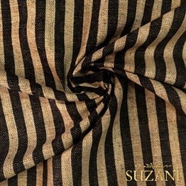 Çuval Zemin Kahve 2x2 Çizgi Desenli Dijital Baskılı Kumaş