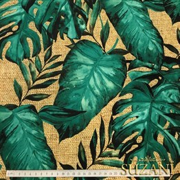 Çuval Zemin Turkuaz Devetabanı Desenli Kumaş