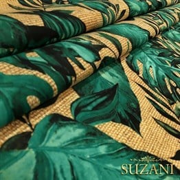 Çuval Zemin Turkuaz Devetabanı Desenli Kumaş