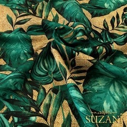 Çuval Zemin Turkuaz Devetabanı Desenli Kumaş