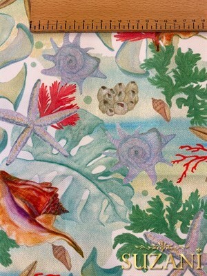 Deniz Yıldızı Desenli Dijital Baskılı Kumaş