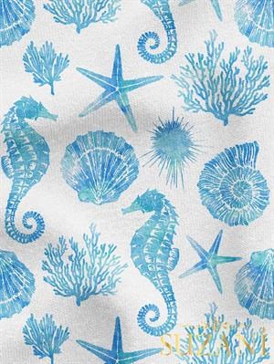 Denizatı Desenli Dijital Baskılı Kumaş