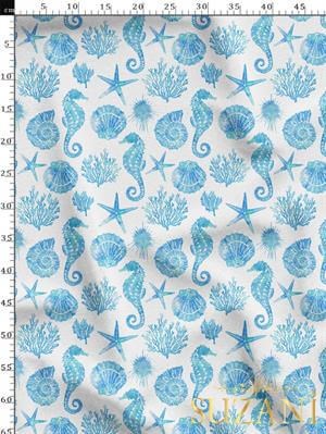 Denizatı Desenli Dijital Baskılı Kumaş