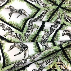 Diagonal Zebra Desenli Dijital Baskılı Kumaş