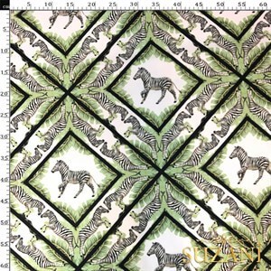 Diagonal Zebra Desenli Dijital Baskılı Kumaş