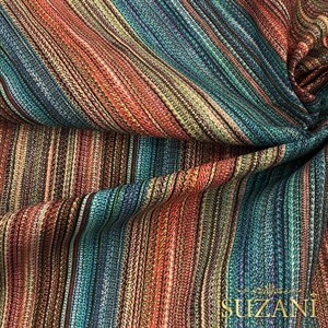 Dokulu Çizgi Desenli Dijital Baskılı Kumaş