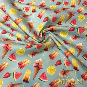 Dondurma Desenli Dijital Baskılı Kumaş