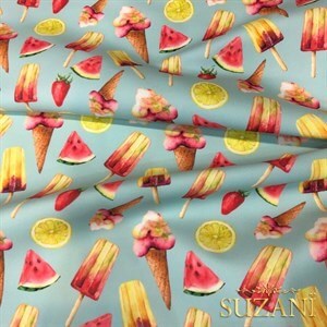 Dondurma Desenli Dijital Baskılı Kumaş