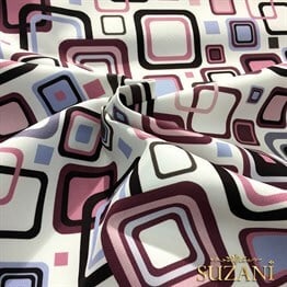 Eflatun Kareler Desenli Kumaş