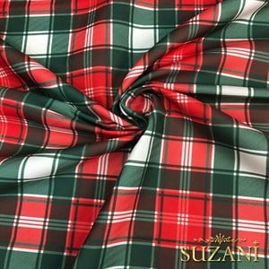 Ekose Desenli Dijital Baskılı Kumaş