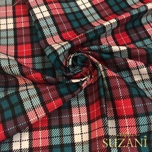 Ekose Desenli Dijital Baskılı Kumaş