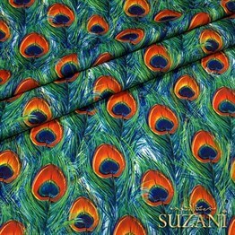 Elegant Tavus Kuşu Tüyü Kumaş