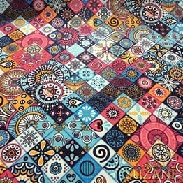 Etnik Çini Desenli Kumaş