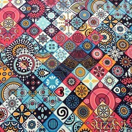 Etnik Çini Desenli Kumaş