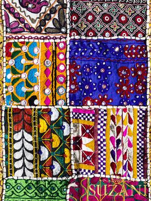 Etnik Kilim Desenli Dijital Baskılı Kumaş