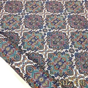 Etnik Mandala Desenli Dijital Baskılı Kumaş