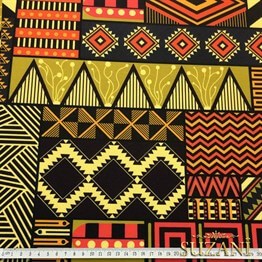 Etnik Patchwork Desenli Kumaş