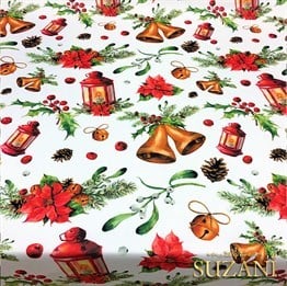 Fenerli Yılbaşı Desenli Kumaş