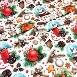 Fenerli Yılbaşı Desenli Kumaş