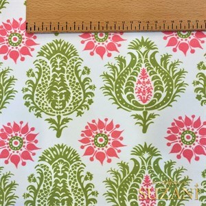 Fıstık Yeşili Damask Desenli Dijital Baskılı Kumaş