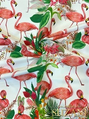 Flamingo Desenli Dijital Baskılı Kumaş