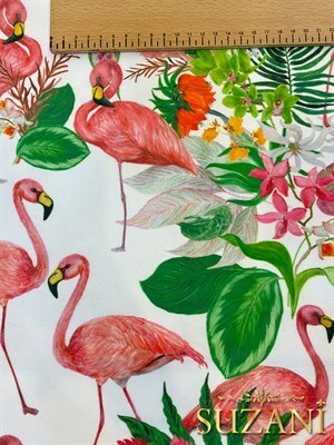 Flamingo Desenli Dijital Baskılı Kumaş