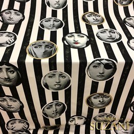Fornasetti Desenli Çizgili Kumaş