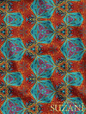 Fractal Geometrik Desenli Dijital Baskılı Kumaş