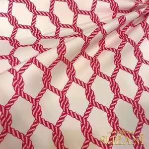 Fuşya Düğüm Desenli Dijital Baskılı Kumaş