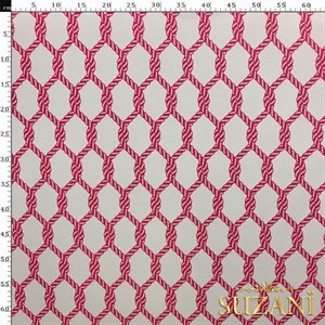 Fuşya Düğüm Desenli Dijital Baskılı Kumaş