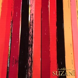 Fuşya Eskitme Çizgili Kumaş