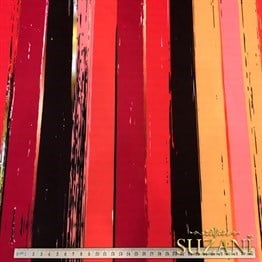 Fuşya Eskitme Çizgili Kumaş