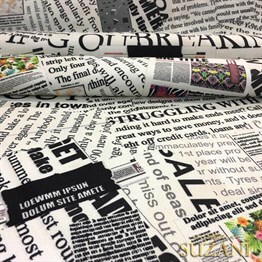 Gazete Desenli Kumaş