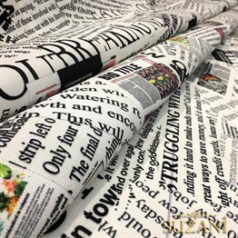 Gazete Desenli Kumaş