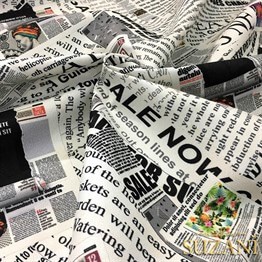 Gazete Desenli Kumaş