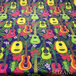 Gitar Desenli Kumaş