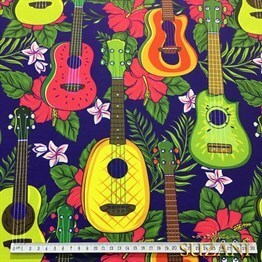 Gitar Desenli Kumaş