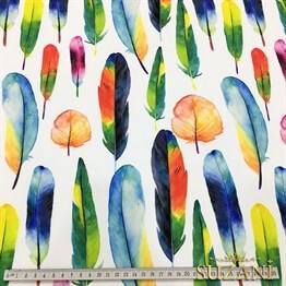 Gökkuşağı Tüyler Desenli Kumaş