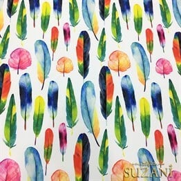 Gökkuşağı Tüyler Desenli Kumaş