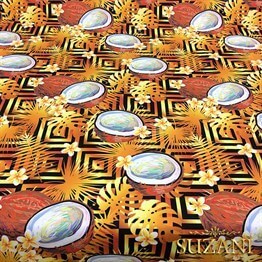 Gold Kokonat Desenli Kumaş