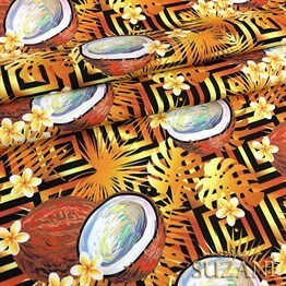 Gold Kokonat Desenli Kumaş