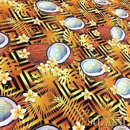 Gold Kokonat Desenli Kumaş