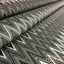 Zigzag Desenli Dijital Baskılı Kumaş(Yeşil)
