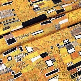 Gustav Klimt Geometrik Desen Kumaş