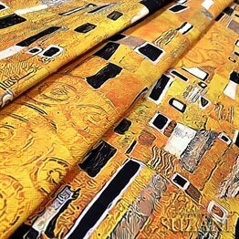 Gustav Klimt Geometrik Desen Kumaş