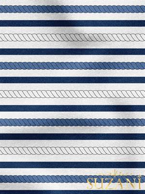 Halat Desenli Dijital Baskılı Kumaş