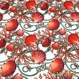 Halat ve Midyeler Desenli Kumaş